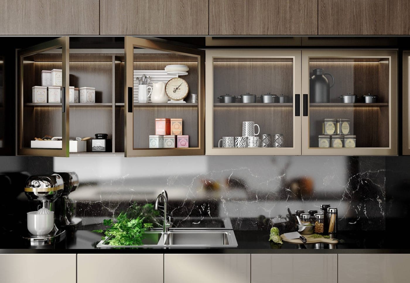 Glass door kits — Cabinet aluminium profiles application
